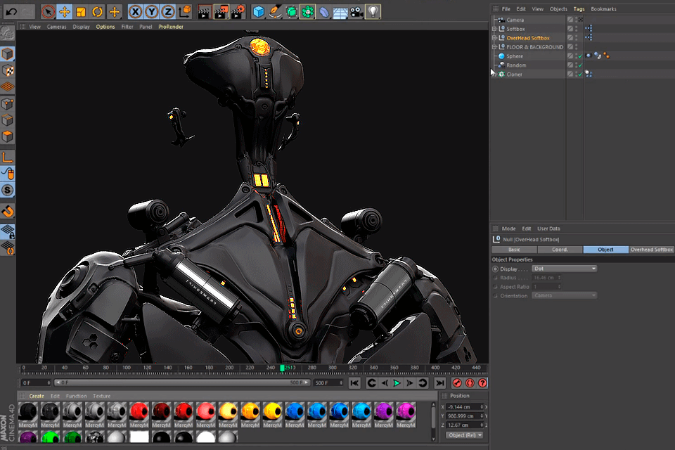 cinema 4d video game animation software interface