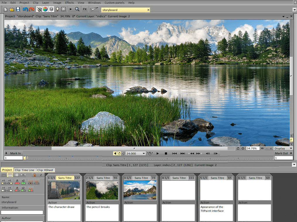 clip studio paint storyboard software interface