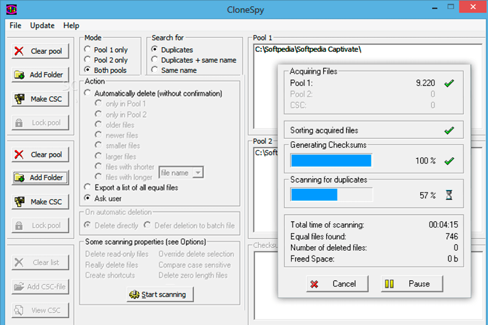 clonespy interface duplicate file finder for windows 10