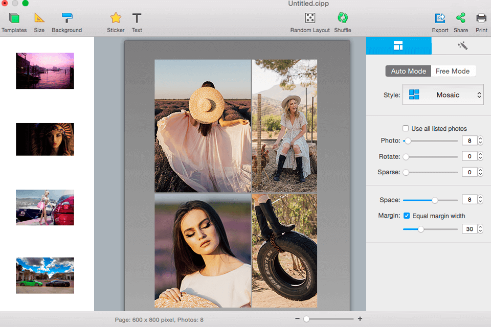 collageit free collage app for mac interface