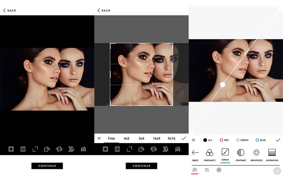 a color story selfie app screen