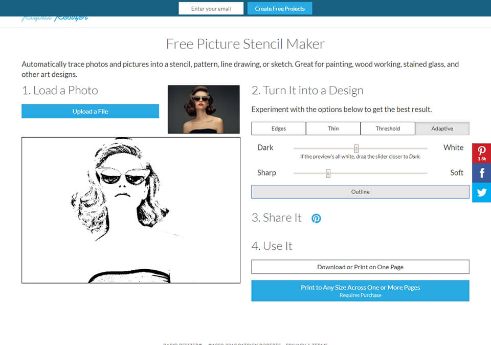 convert photo to stencil Free Picture Stencil Maker