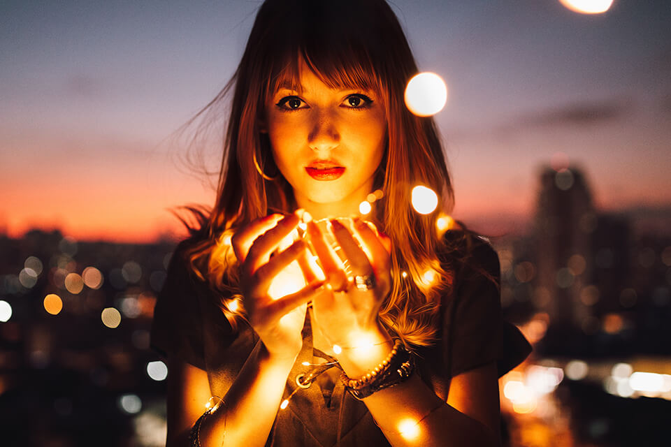 cool night photography ideas fairy lights