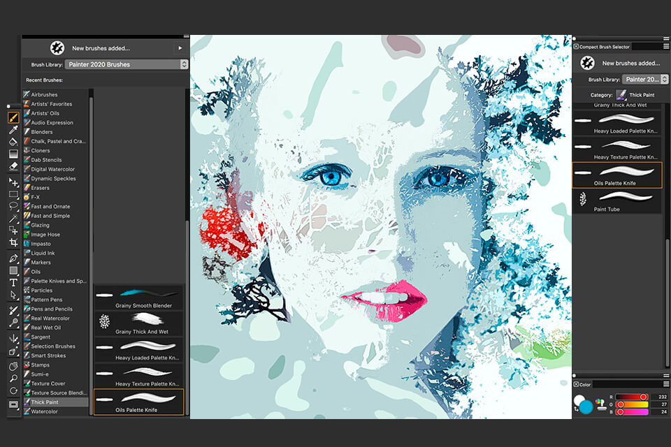 corel painter editor interface