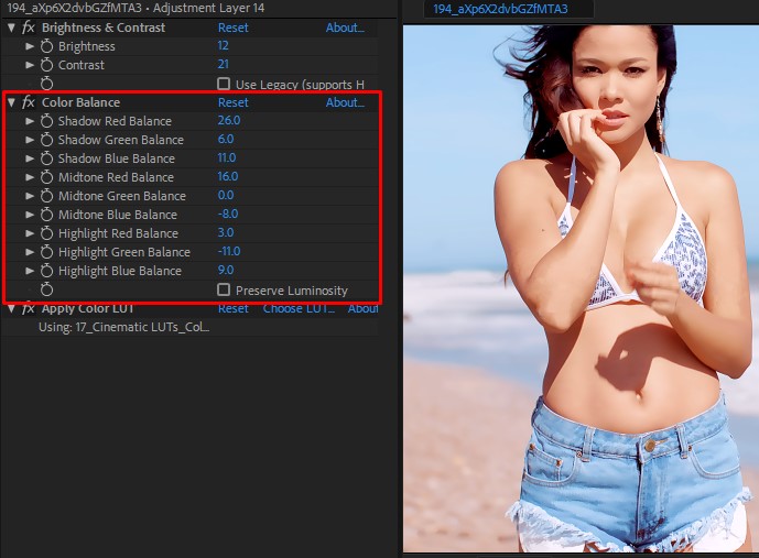 correct white balance for using luts