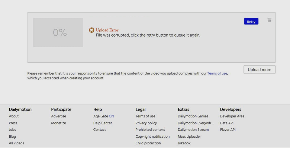 dailymotion interface