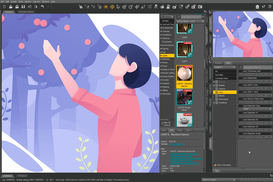 daz studio rotoscoping software interface