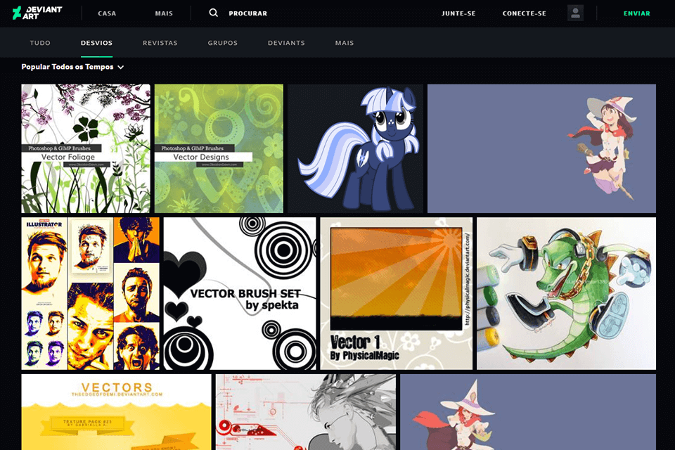 deviantart melhor interface de sites de vetores gratuitos