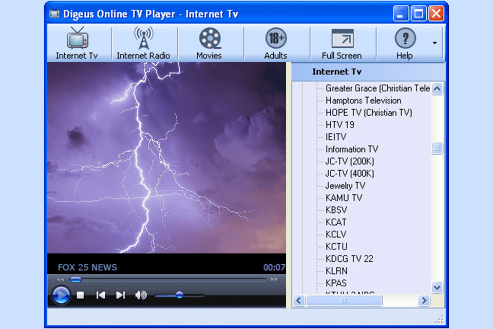 digeus online tv playerfree internet tv software interface