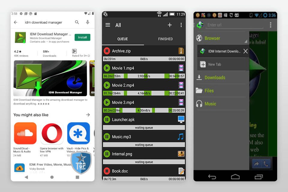 download idm downloader for android interface