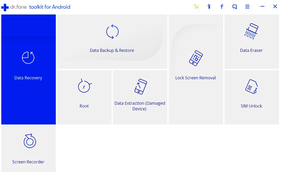 wondershare dr. phone android data recovery software interface