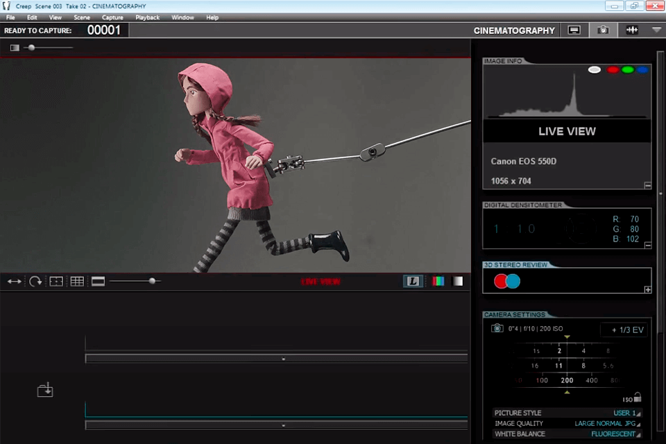 dragonframe video game animation software interface