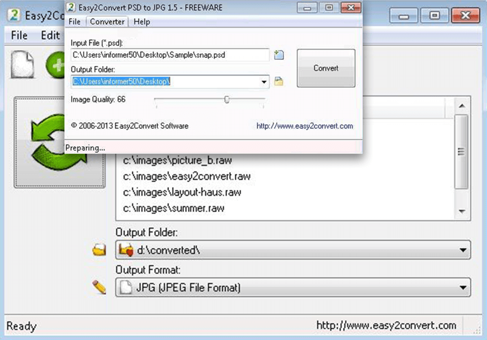 easy2convert interface