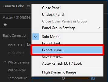 export cube in adobe premiere