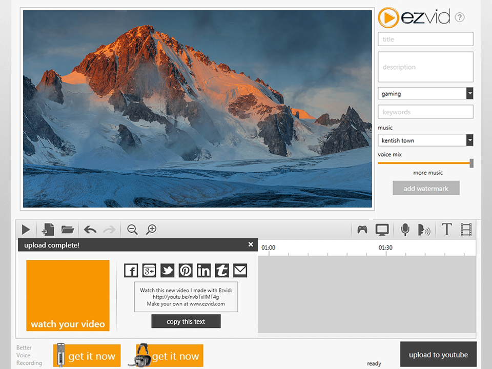 ezvid youtube recording software