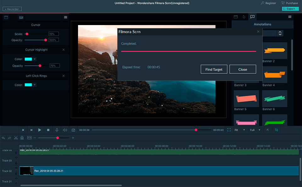 giao diện filmora 8.1