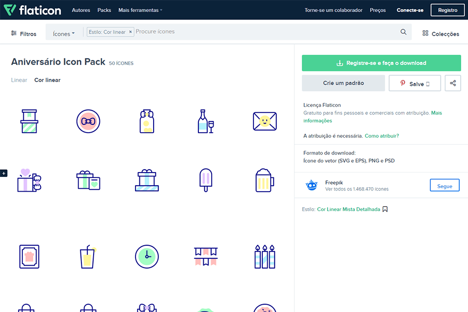 flaticon melhor interface de sites de vetores gratis