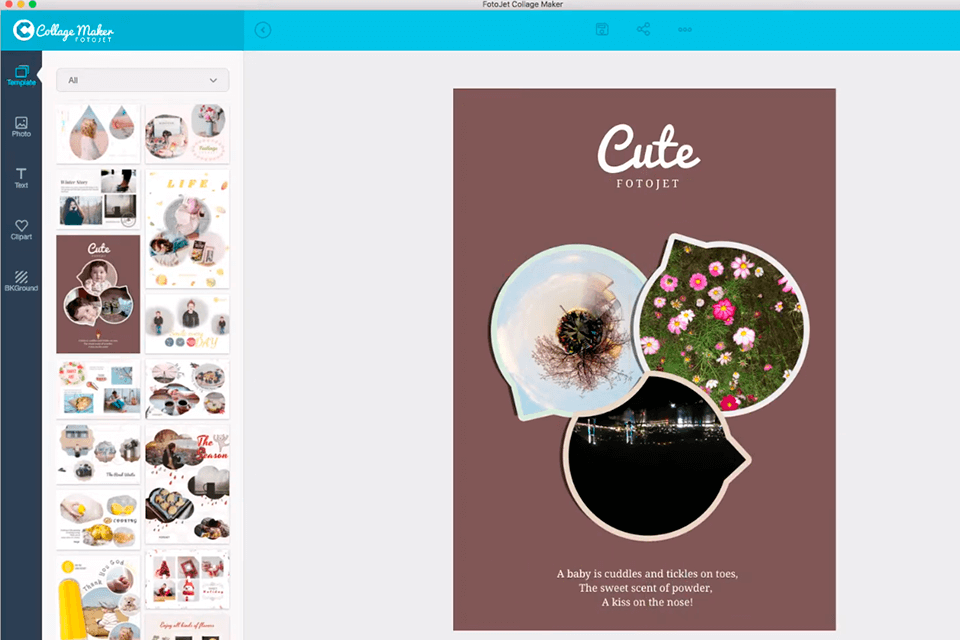 fotojet collage maker lite collage app for mac interface