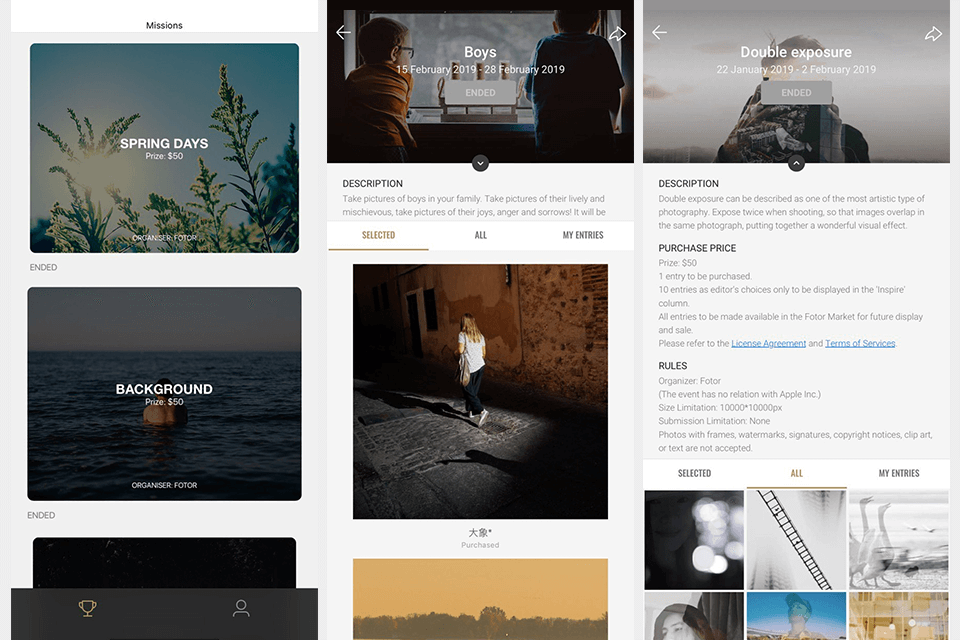 fotor mobile contests