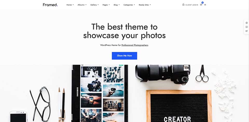framed wordpress theme