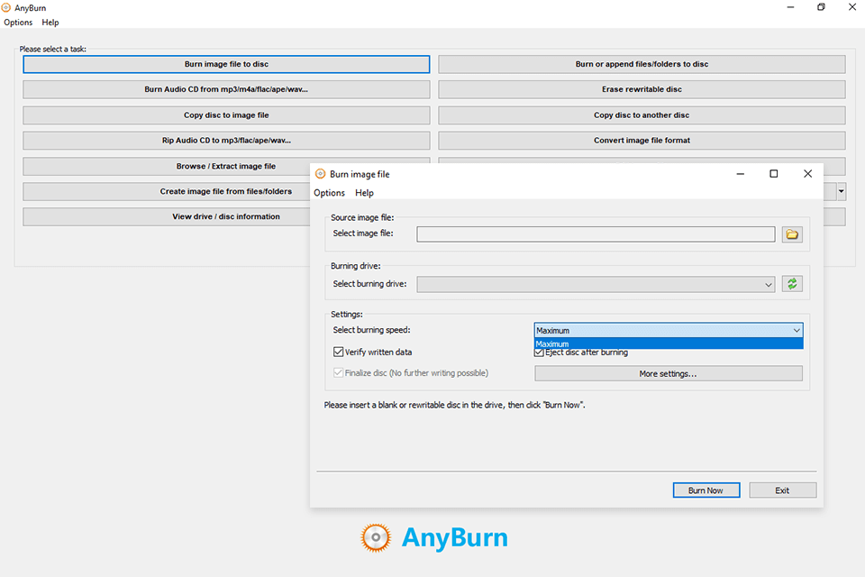 free anyburn iso burn interface