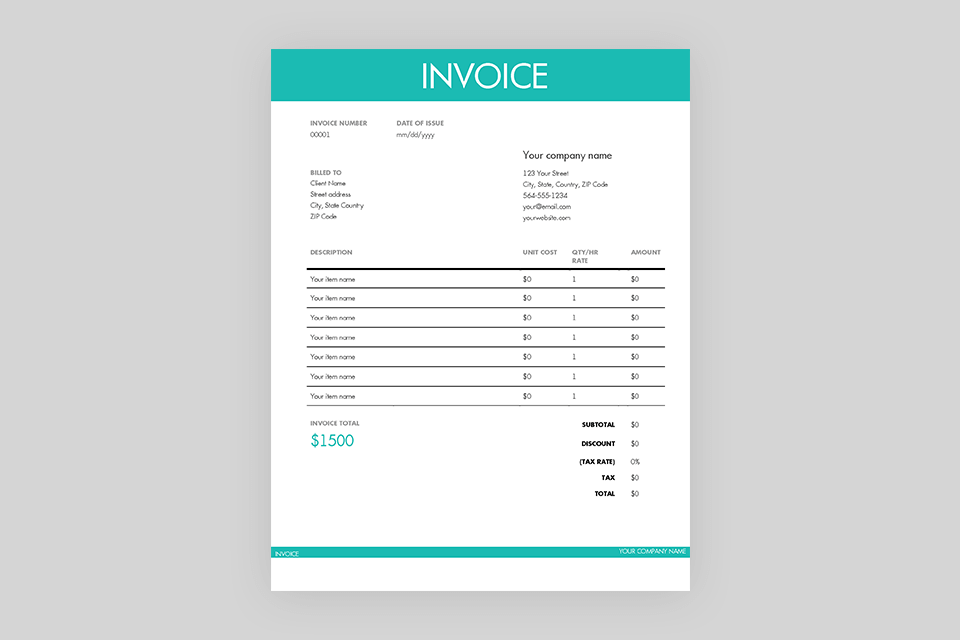 free beginner photography invoice template