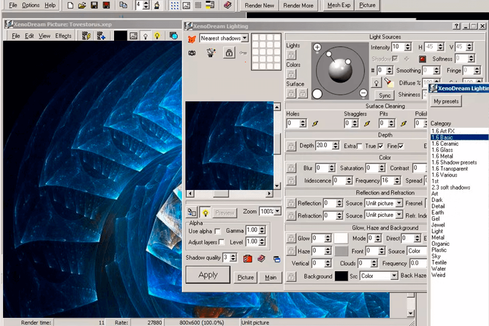 xenodream fractal generator interface