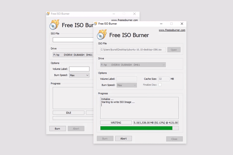 free iso burner software interface