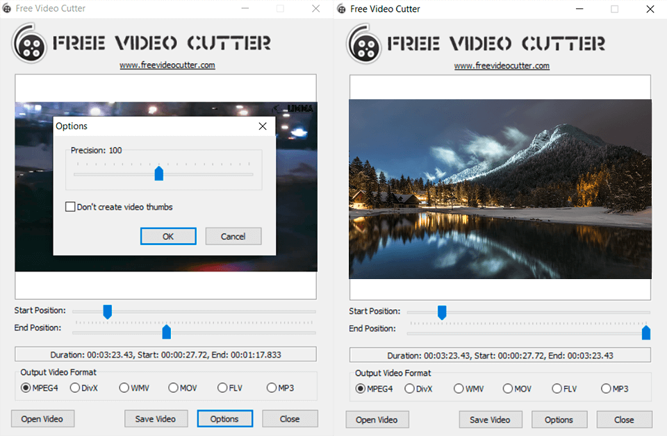 free video cutter video splitter interface