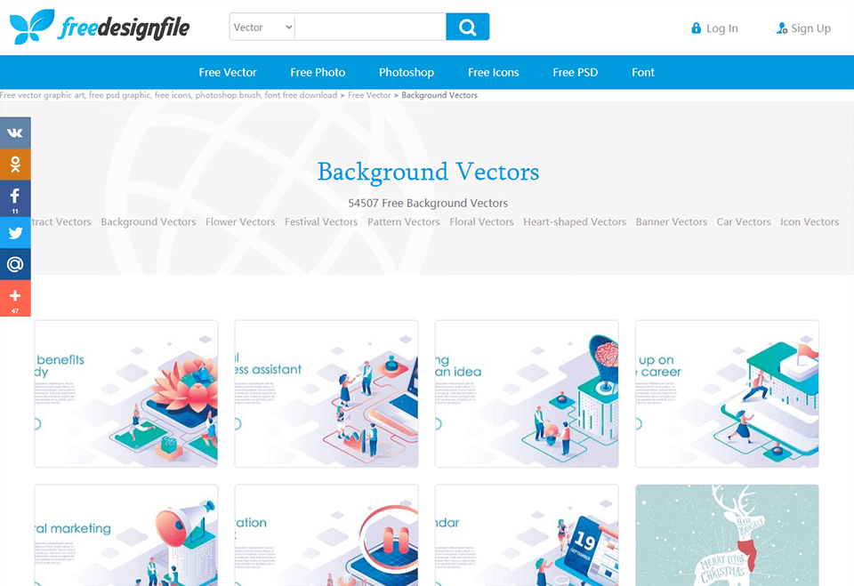 Interface von Freedesignfile - beste kostenlose Vektorgrafik