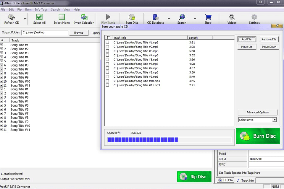 freerip free cd ripper interface