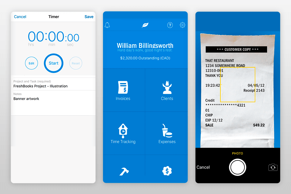 freshbooks photography business app 