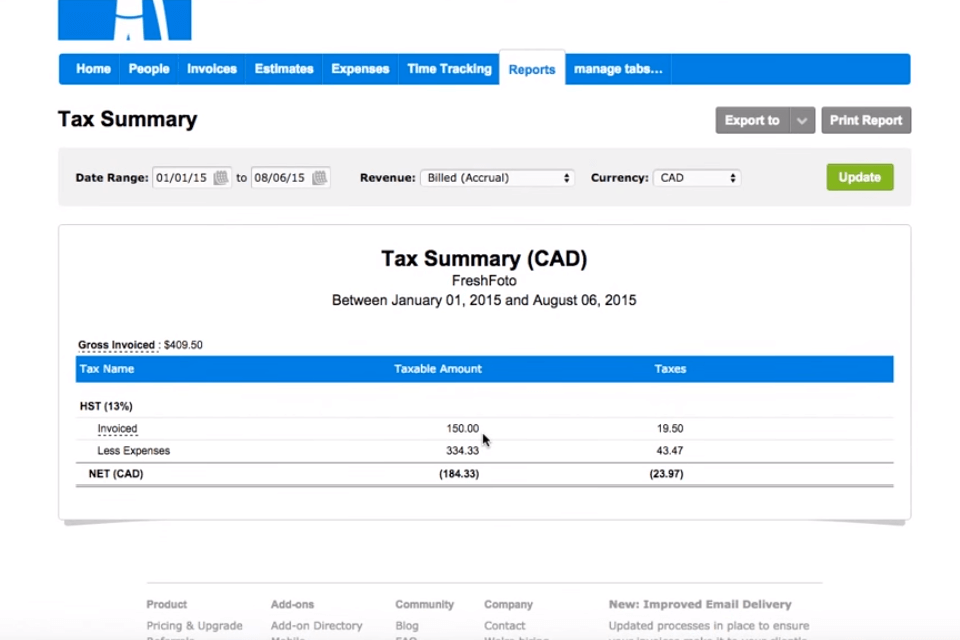 freshbooksinvoice software for mac interface