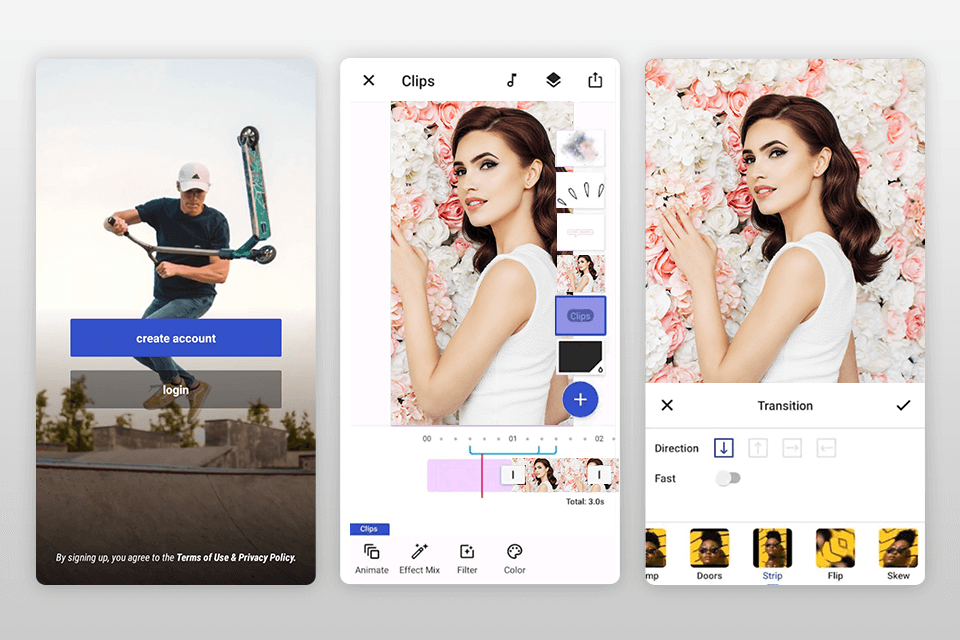 funimate video editor for android interface