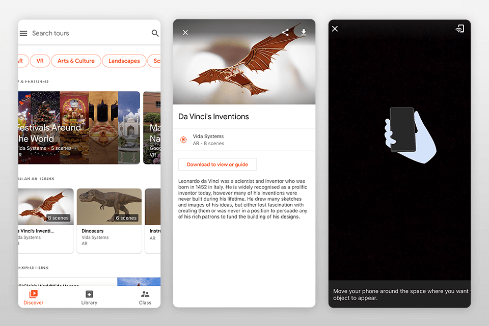 google expeditions virtual reality app for iphone interface