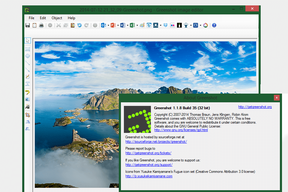 greenshot snipping tool for mac interface