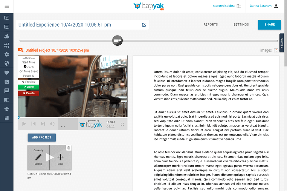 hapyak video tutorial software interface