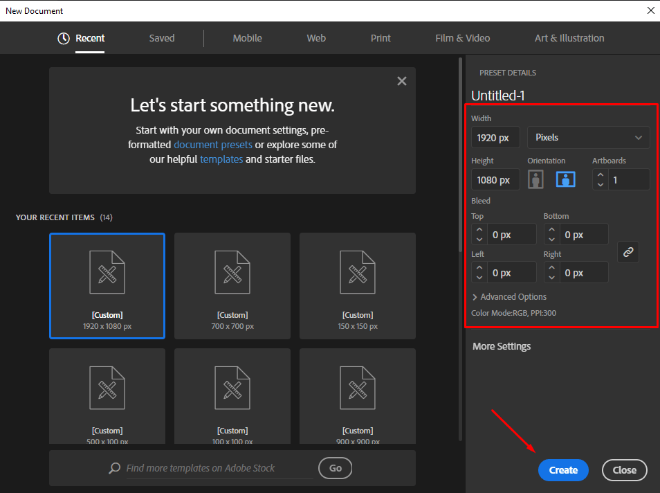 how to combine objects in illustrator create new document