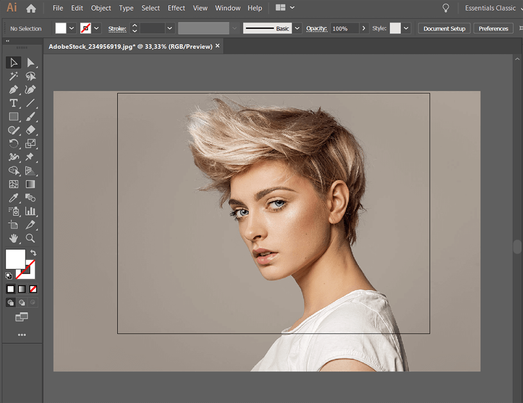 how to crop in illustrator upload a photo