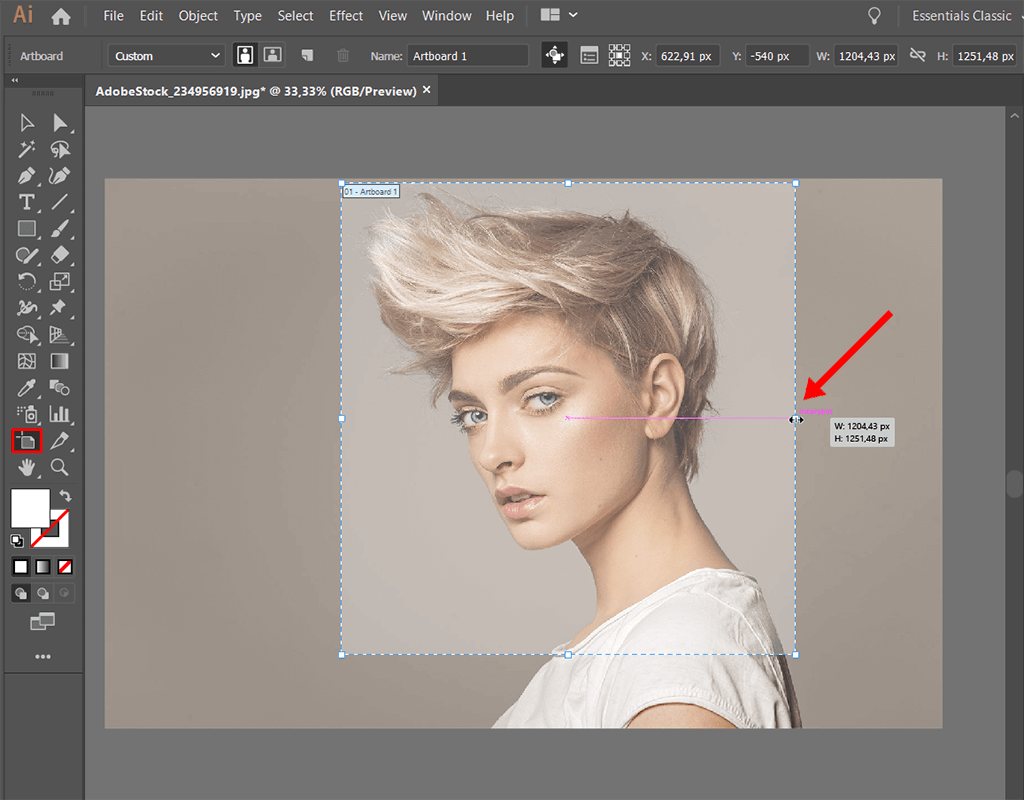 how to crop in illustrator artboard tool