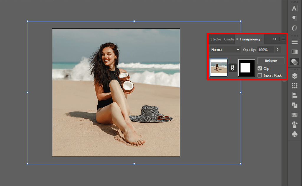 how to crop in illustrator opacity mask done