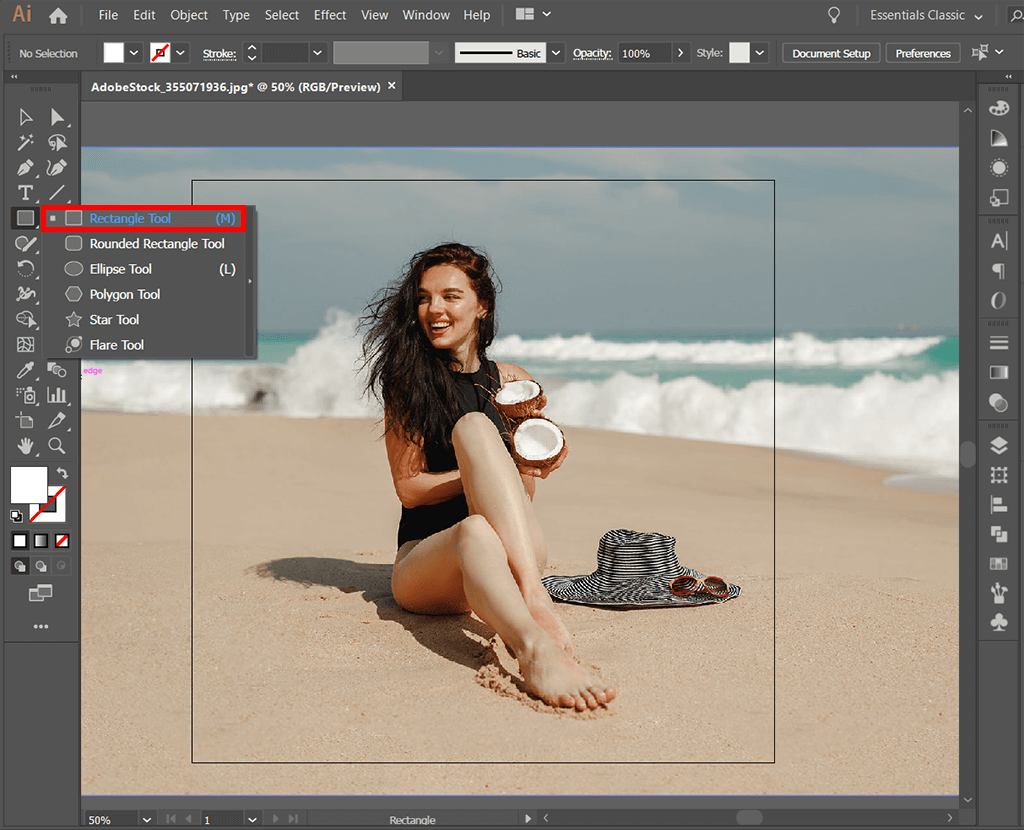 how to crop in illustrator opacity mask rectangle tool