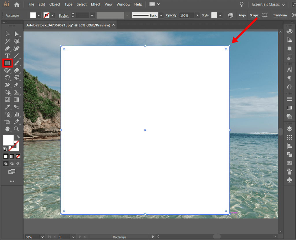 how to crop in illustrator clipping mask rectangle tool