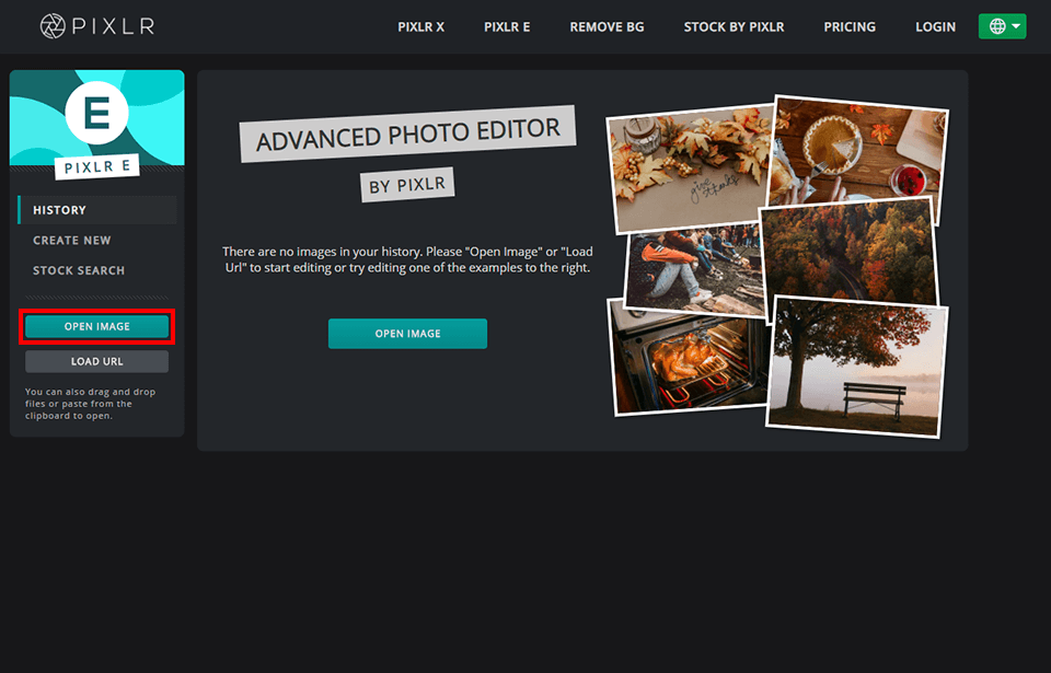 how to make the background of a picture black in pixlr open the image