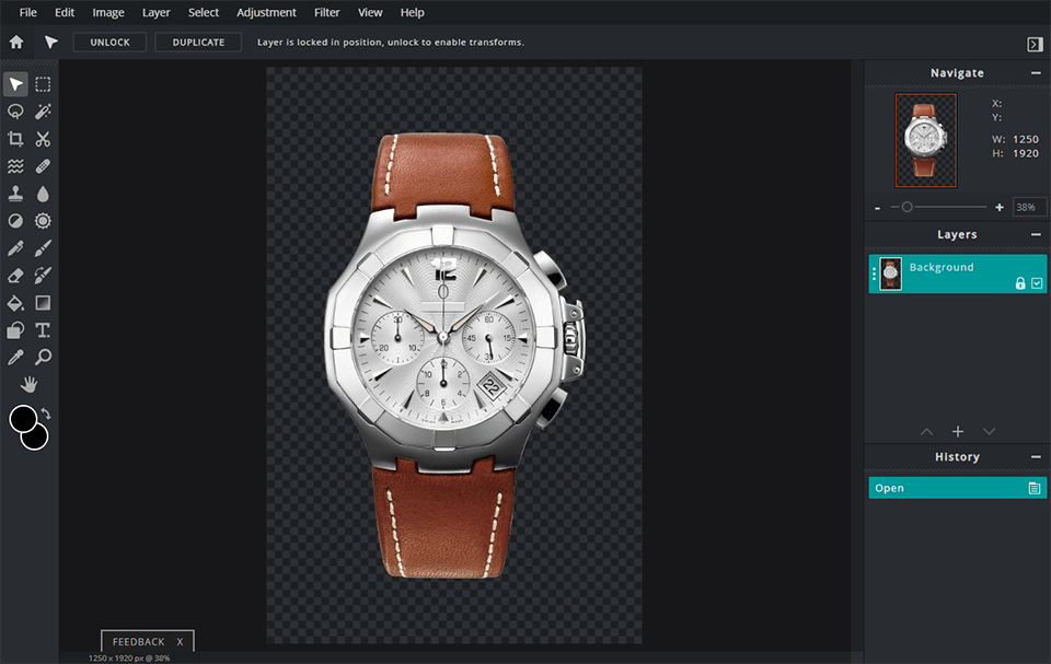 how to make the background of a picture black in pixlr open the image