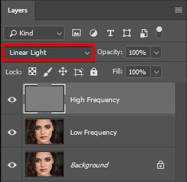 how to smooth skin in photoshop with frequency separation blend mode