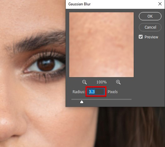 how to smooth skin in photoshop with frequency separation gaussian blur