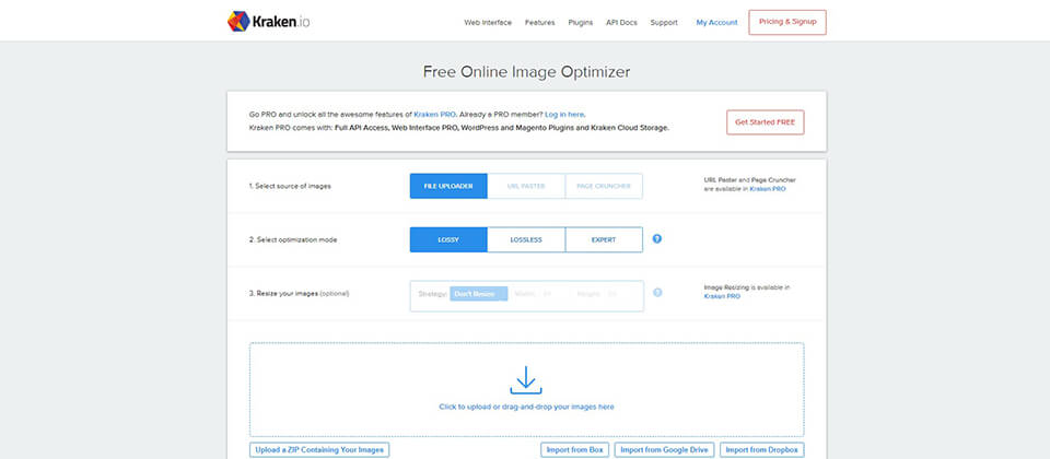image optimization by kraken