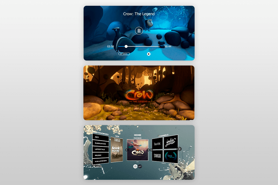 inception virtual reality app for iphone interface
