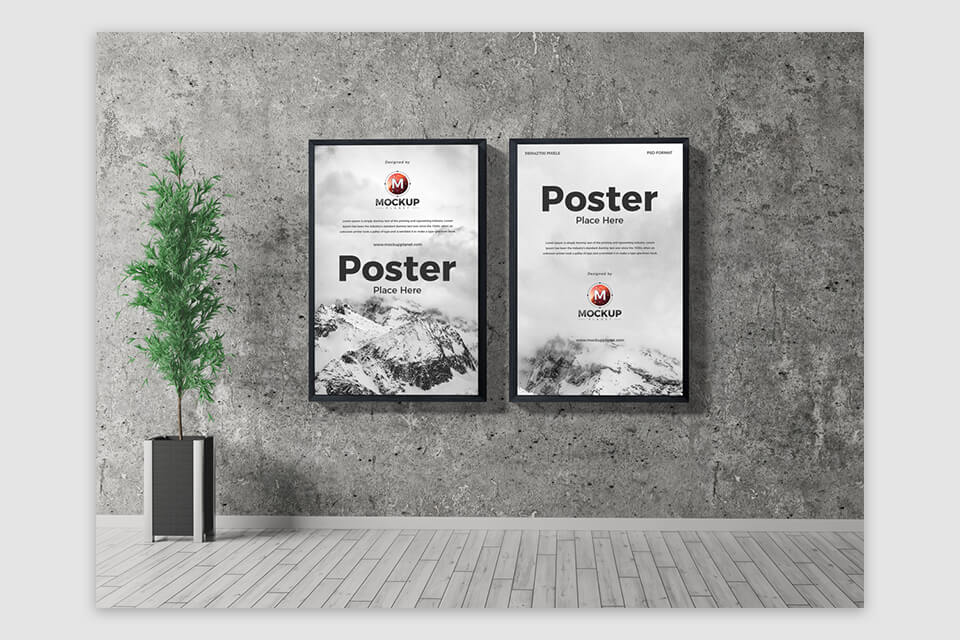 indoor frame poster mockup